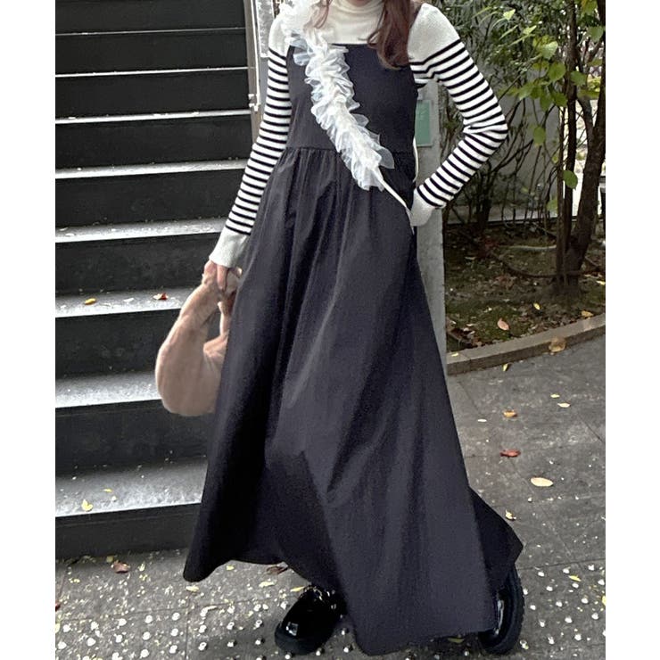 バックリボンタフタフレアワンピース 韓国 夢展望 | 夢展望 | 詳細画像13 