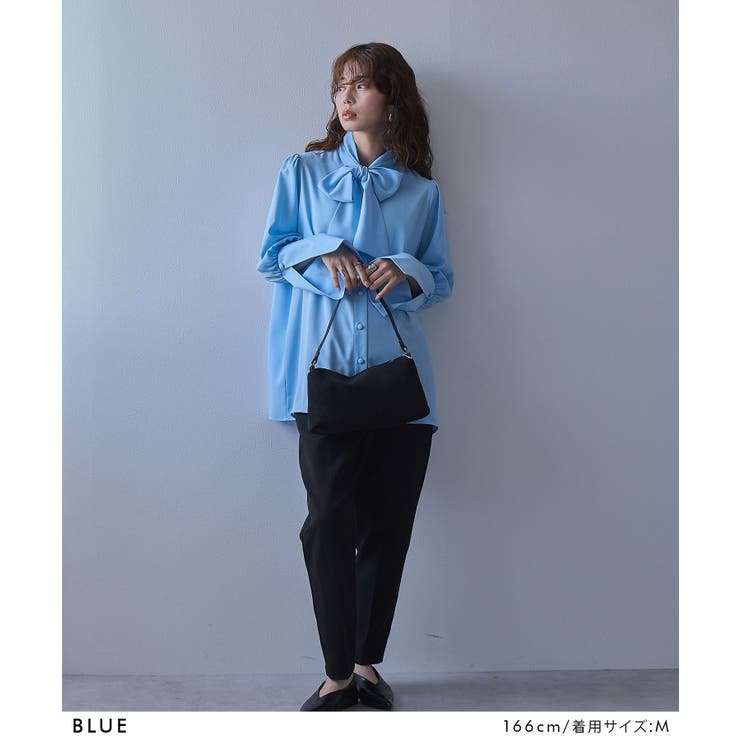 リボンタイロングカフスブラウス【大きいサイズ有】 韓国 夢展望 | 夢展望 | 詳細画像12 