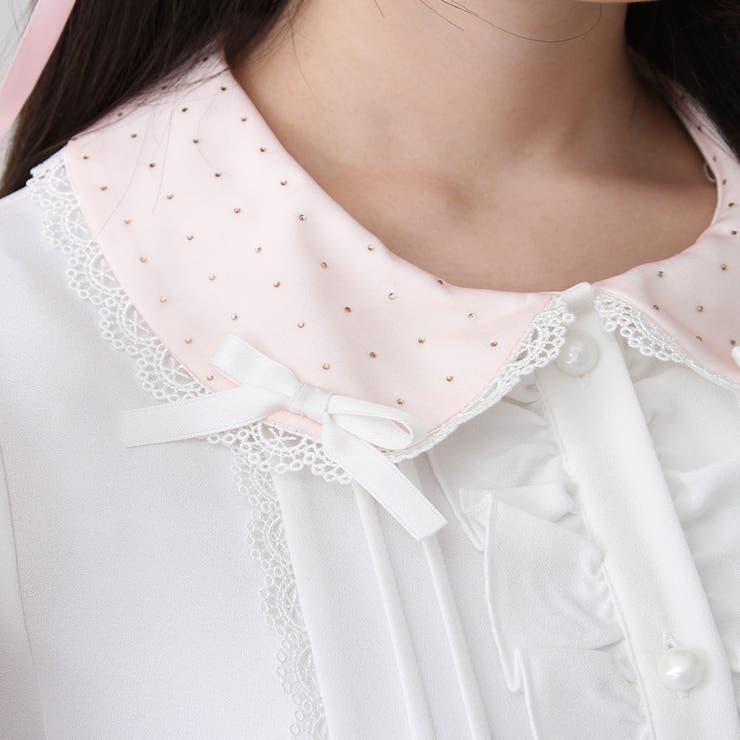 キラキラビジュレースリボンブラウス 量産型 地雷系 夢展望 | DearMyLove | 詳細画像11 