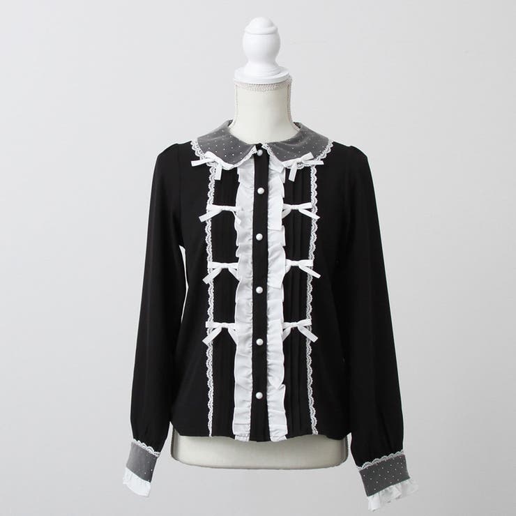 キラキラビジュレースリボンブラウス 量産型 地雷系 夢展望 | DearMyLove | 詳細画像26 