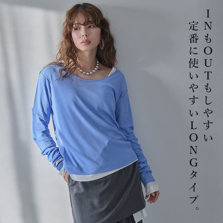 前後2wayシアーロングトップス シアートップス 韓国 夢展望 | 夢展望 | 詳細画像2 