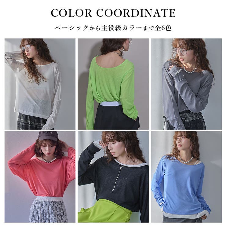 前後2wayシアーロングトップス シアートップス 韓国 夢展望 | 夢展望 | 詳細画像8 