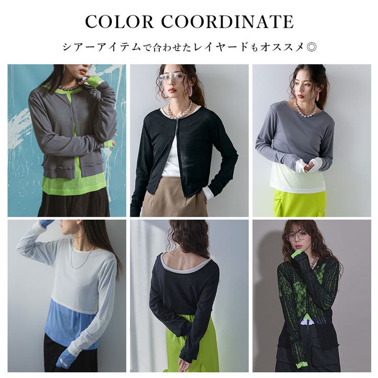 前後2wayシアーロングトップス シアートップス 韓国 夢展望 | 夢展望 | 詳細画像9 