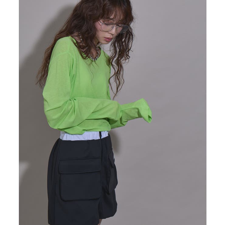 前後2wayシアーロングトップス シアートップス 韓国 夢展望 | 夢展望 | 詳細画像18 