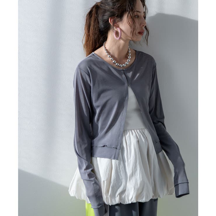 前後2wayシアーホックカーディガン シアートップス 韓国 夢展望 | 夢展望 | 詳細画像52 