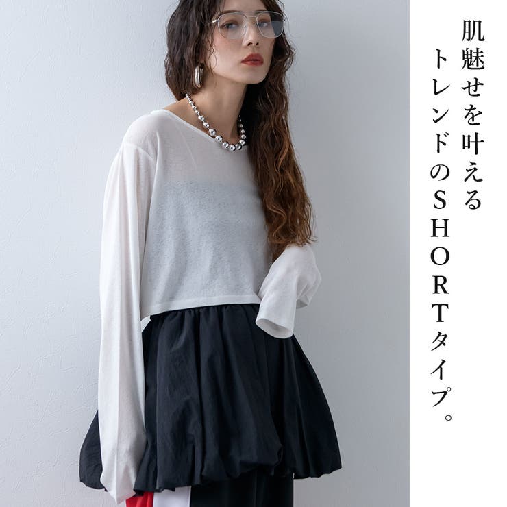 クロップドシアーロンT シアートップス 韓国 夢展望 bohmal(ボマール) | 夢展望 | 詳細画像2 