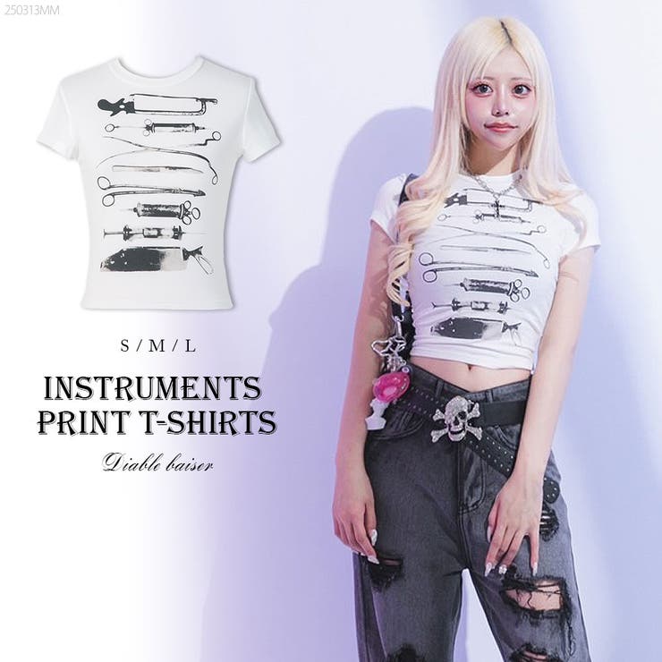 プリントクロップド丈半袖Tシャツ 韓国 夢展望 | 夢展望 | 詳細画像1 