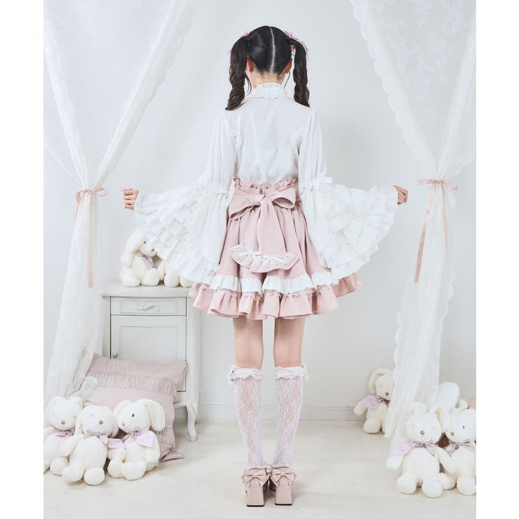 フリルハイネックレースリボンプリンセスブラウス 量産型 地雷系 夢