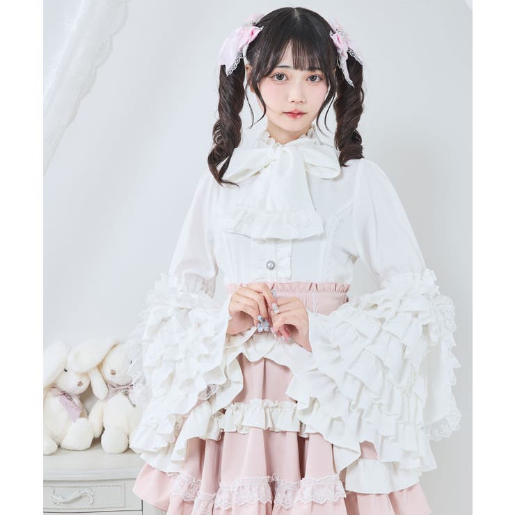 フリルハイネックレースリボンプリンセスブラウス 量産型 地雷系 夢