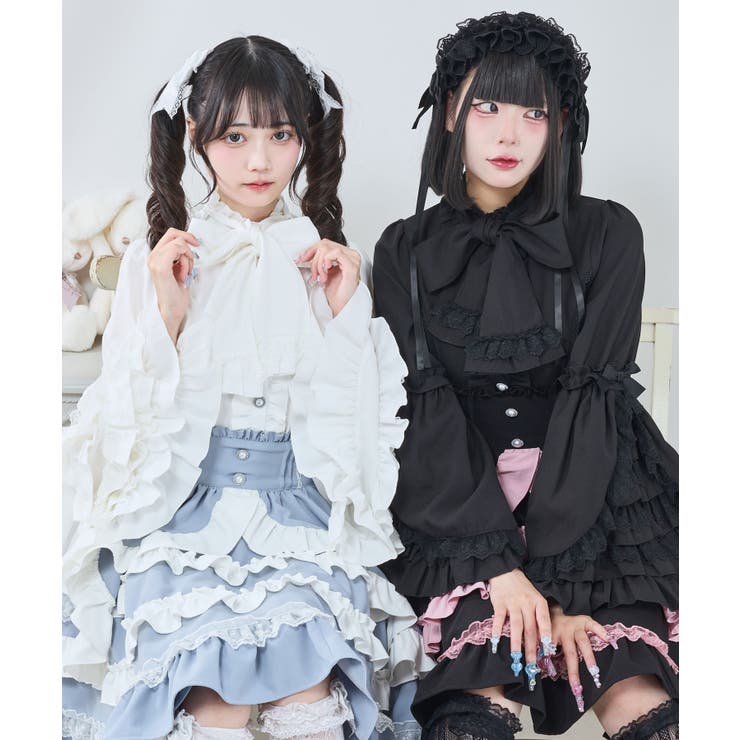 フリルハイネックレースリボンプリンセスブラウス 量産型 地雷系 夢