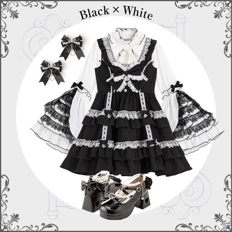 フリルたっぷりはしごレースリボンジャンスカ 量産型 地雷系 夢展望 | DearMyLove | 詳細画像4 