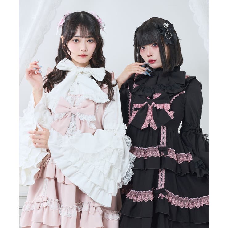 フリルたっぷりはしごレースリボンジャンスカ 量産型 地雷系 夢展望 | DearMyLove | 詳細画像20 