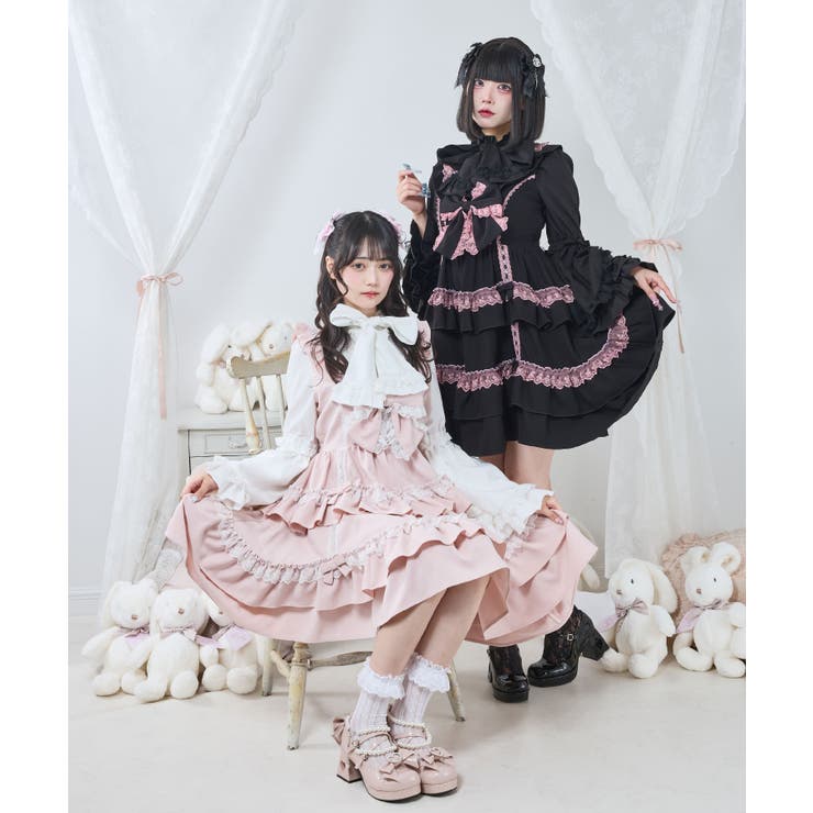 フリルたっぷりはしごレースリボンジャンスカ 量産型 地雷系 夢展望 | DearMyLove | 詳細画像23 