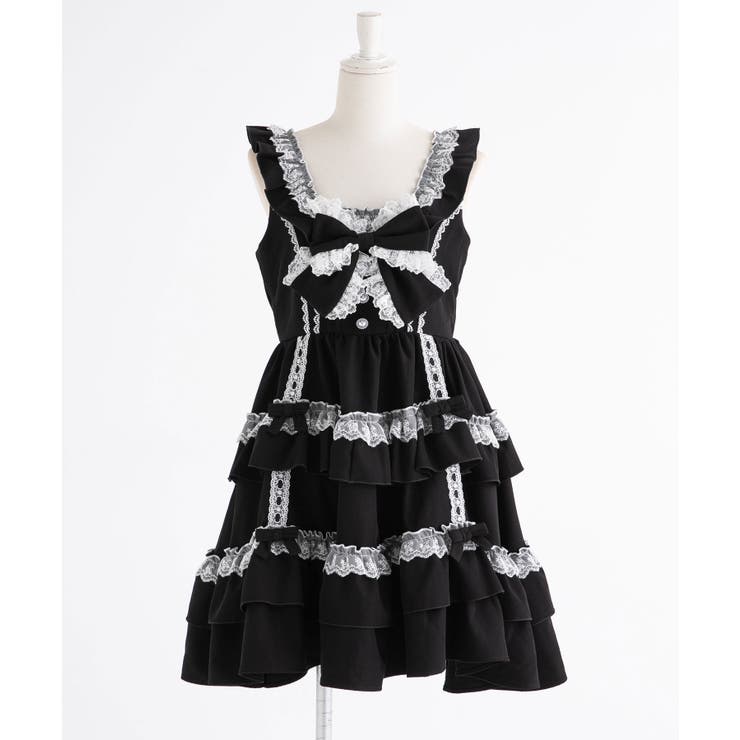 フリルたっぷりはしごレースリボンジャンスカ 量産型 地雷系 夢展望 | DearMyLove | 詳細画像30 