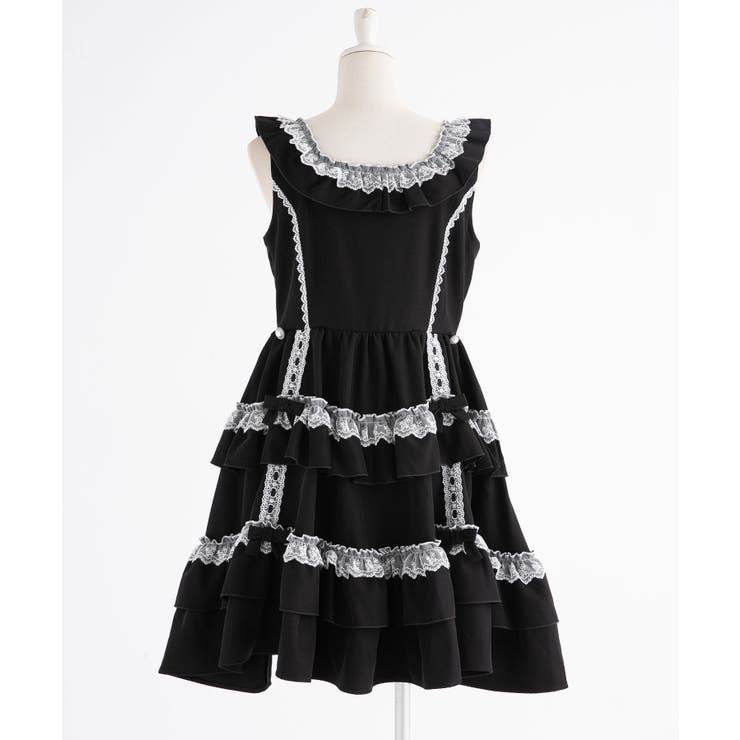 フリルたっぷりはしごレースリボンジャンスカ 量産型 地雷系 夢展望 | DearMyLove | 詳細画像44 