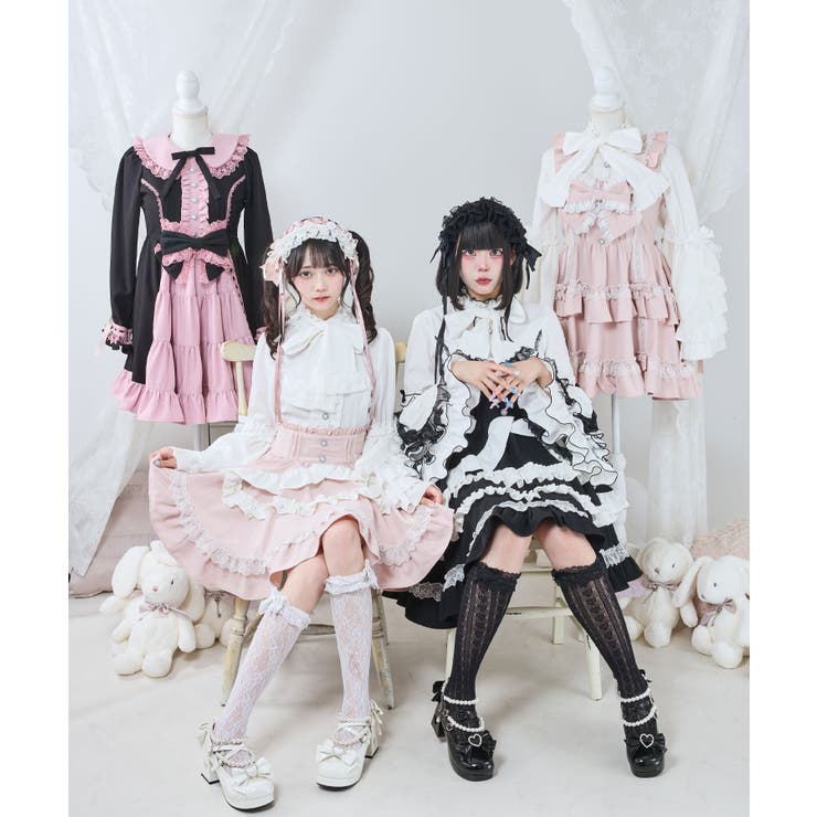 フリルたっぷりはしごレースリボンミニジャンスカ 量産型 地雷系 夢展望 | DearMyLove | 詳細画像20 