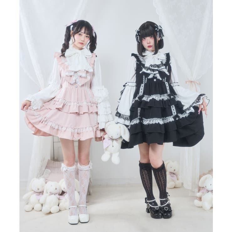 フリルたっぷりはしごレースリボンミニジャンスカ 量産型 地雷系 夢展望 | DearMyLove | 詳細画像22 