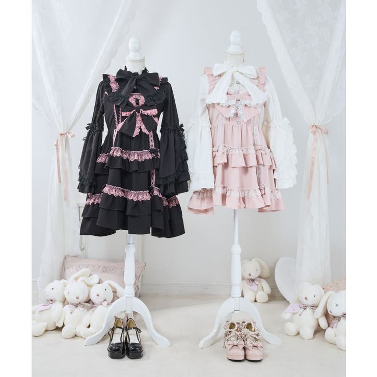 フリルたっぷりはしごレースリボンミニジャンスカ 量産型 地雷系 夢展望 | DearMyLove | 詳細画像23 