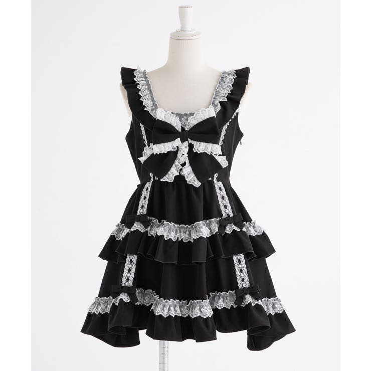 フリルたっぷりはしごレースリボンミニジャンスカ 量産型 地雷系 夢展望 | DearMyLove | 詳細画像25 