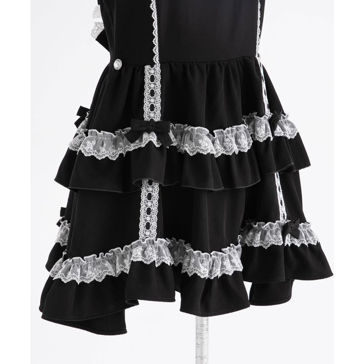 フリルたっぷりはしごレースリボンミニジャンスカ 量産型 地雷系 夢展望 | DearMyLove | 詳細画像37 