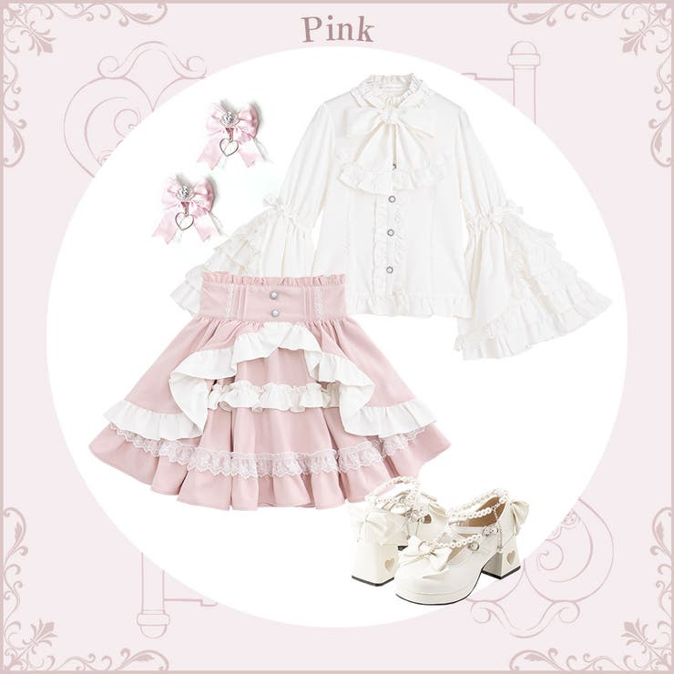 カシュクールフリルたっぷりリボンミニスカート 量産型 地雷系 夢展望 | DearMyLove | 詳細画像2 