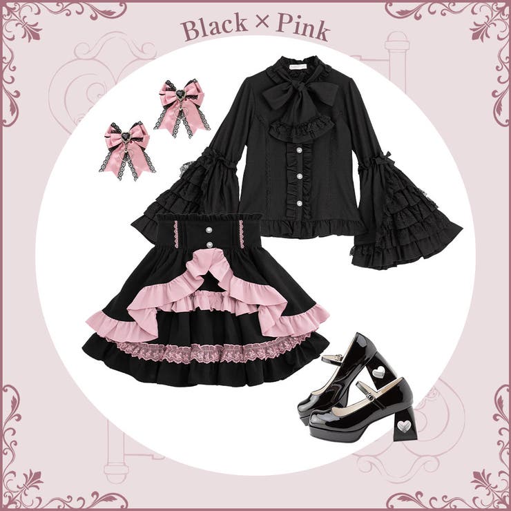 カシュクールフリルたっぷりリボンミニスカート 量産型 地雷系 夢展望 | DearMyLove | 詳細画像5 