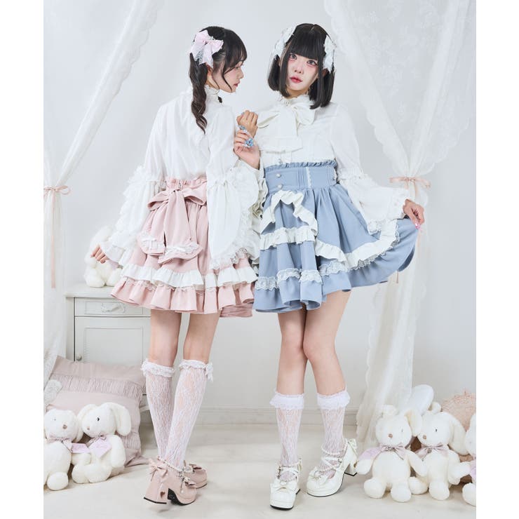 カシュクールフリルたっぷりリボンミニスカート 量産型 地雷系 夢展望 | DearMyLove | 詳細画像10 