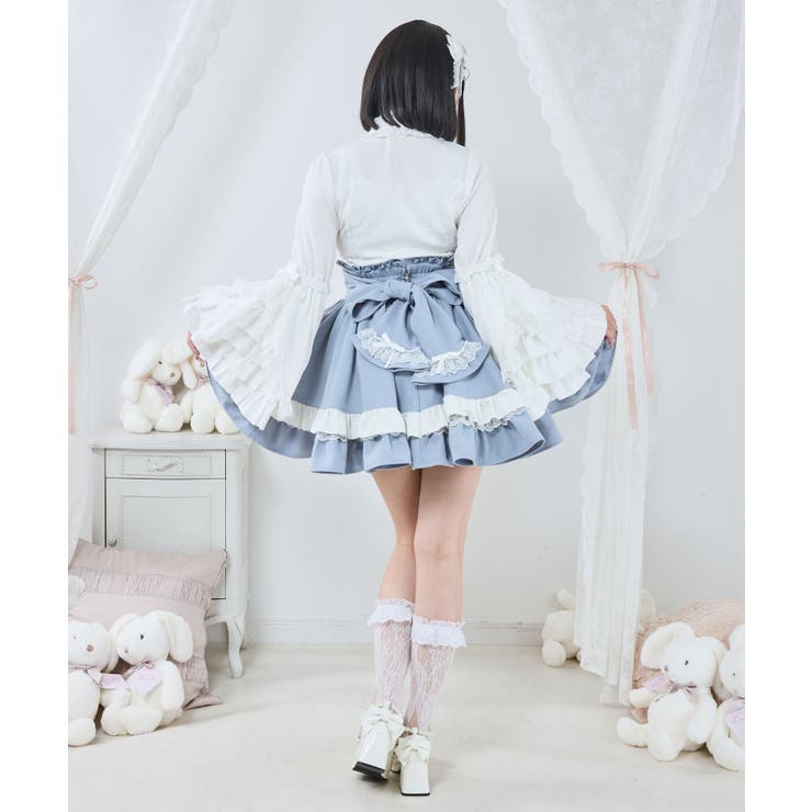 カシュクールフリルたっぷりリボンミニスカート 量産型 地雷系 夢展望 | DearMyLove | 詳細画像14 