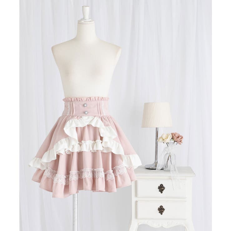 カシュクールフリルたっぷりリボンミニスカート 量産型 地雷系 夢展望 | DearMyLove | 詳細画像35 