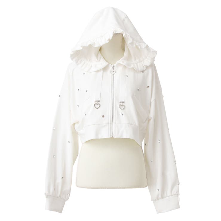 ハートドットビジューフリルショートパーカー 量産型 地雷系 夢展望 | DearMyLove | 詳細画像41 