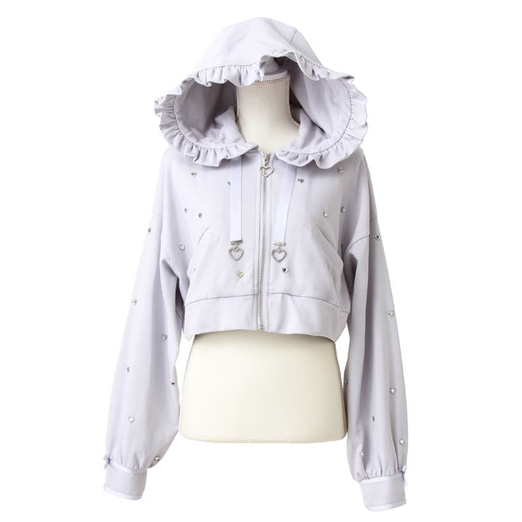 ハートドットビジューフリルショートパーカー 量産型 地雷系 夢展望 | DearMyLove | 詳細画像43 