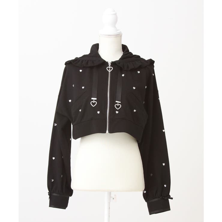 ハートドットビジューフリルショートパーカー 量産型 地雷系 夢展望 | DearMyLove | 詳細画像32 