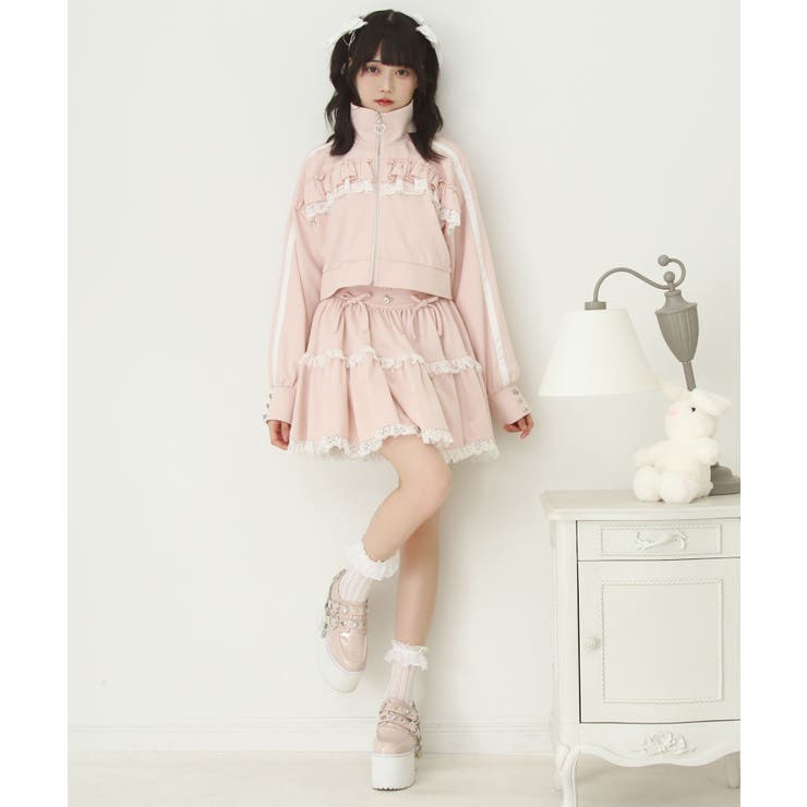 ハイネックフリルレースリボンパーカー 量産型 地雷系 夢展望 | DearMyLove | 詳細画像4 