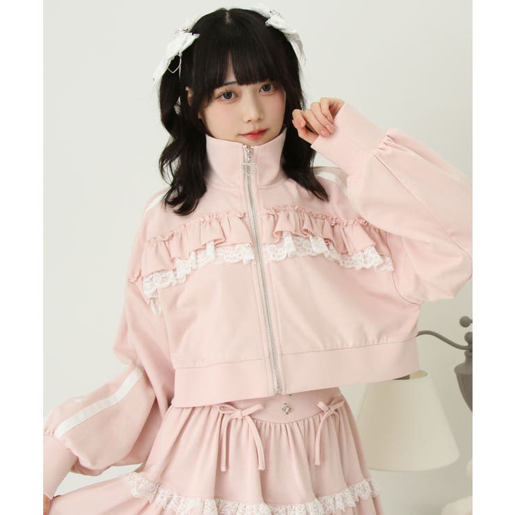 ハイネックフリルレースリボンパーカー 量産型 地雷系 夢展望 | DearMyLove | 詳細画像5 