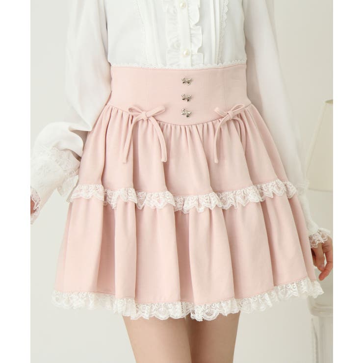 フリルリボンたっぷり裏毛スカート 量産型 地雷系 夢展望 | DearMyLove | 詳細画像4 