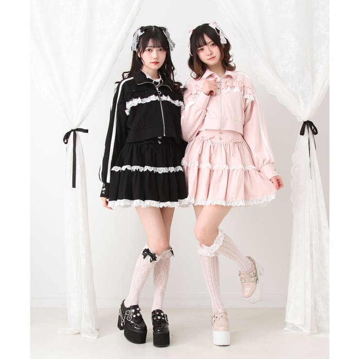 フリルリボンたっぷり裏毛スカート 量産型 地雷系 夢展望 | DearMyLove | 詳細画像16 