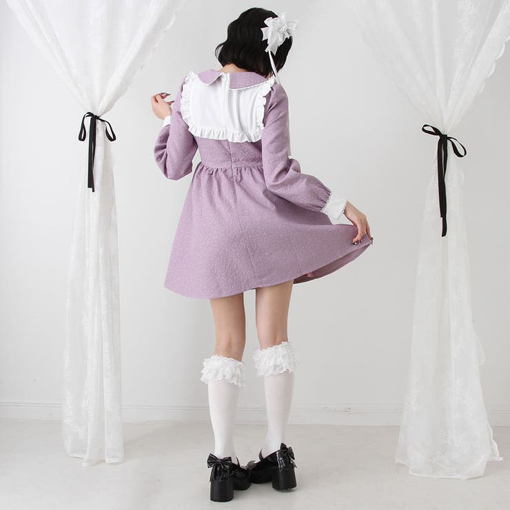 リボンフリルヨークハート柄ワンピース 量産型 地雷系 夢展望 | DearMyLove | 詳細画像14 