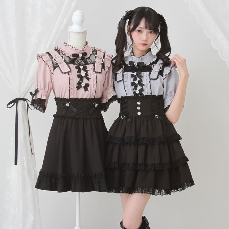 ハートベルトチョーカービジューブラウス 量産型 地雷系 夢展望 | DearMyLove | 詳細画像13 