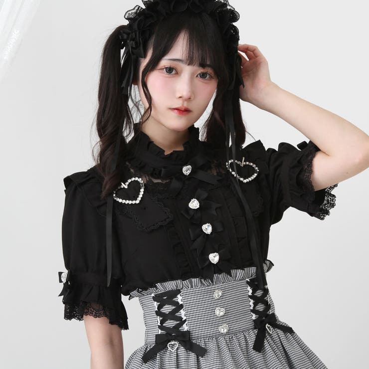 ハートベルトチョーカービジューブラウス 量産型 地雷系 夢展望 | DearMyLove | 詳細画像19 