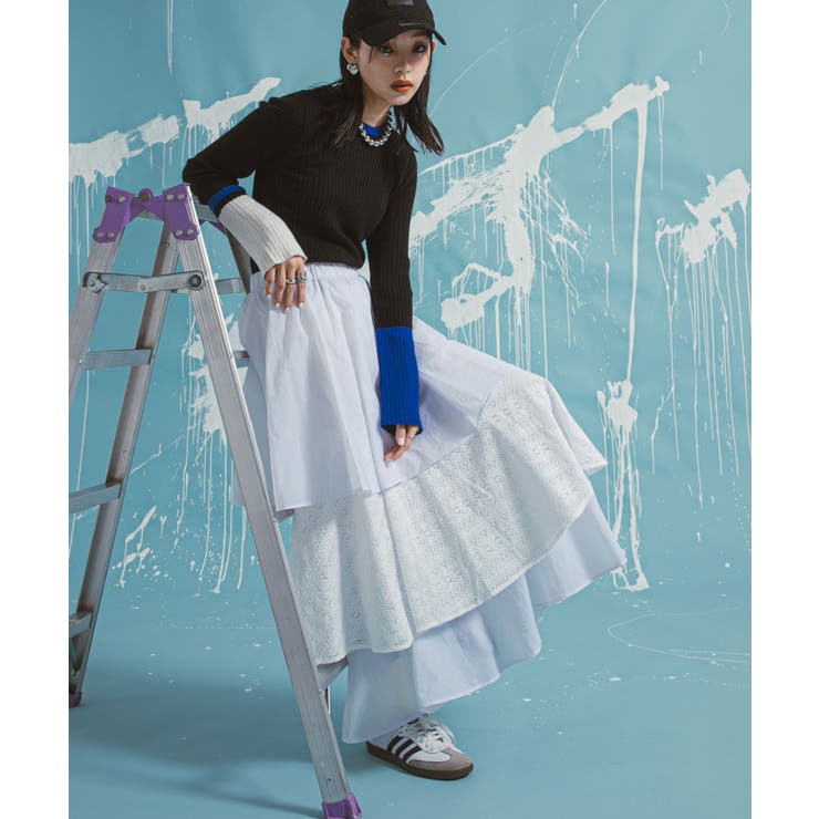 ティアードロングナイロンスカート 韓国 夢展望 | 夢展望 | 詳細画像5 