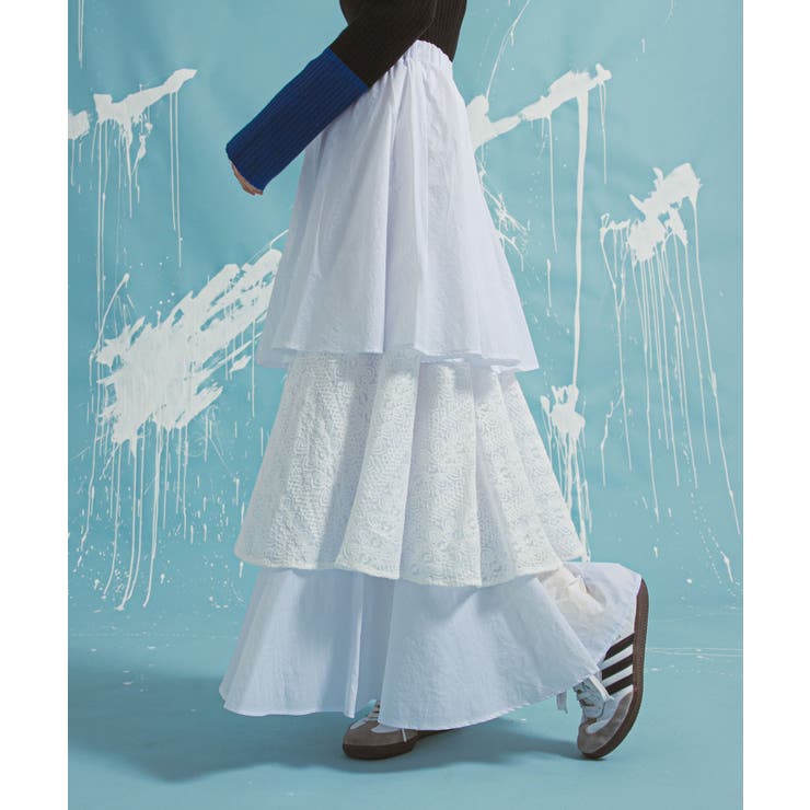 ティアードロングナイロンスカート 韓国 夢展望 | 夢展望 | 詳細画像8 