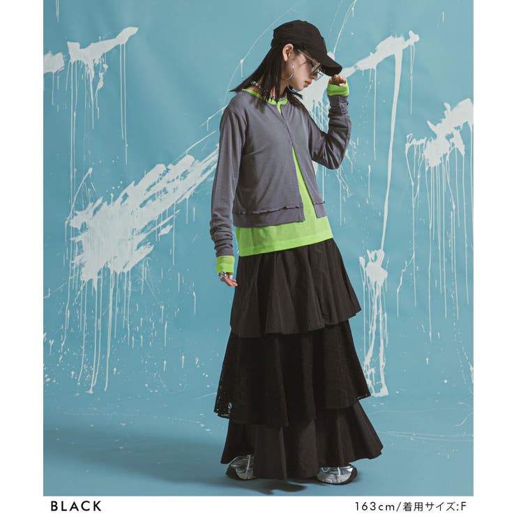 ティアードロングナイロンスカート 韓国 夢展望 | 夢展望 | 詳細画像11 