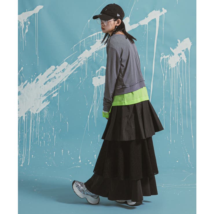 ティアードロングナイロンスカート 韓国 夢展望 | 夢展望 | 詳細画像12 