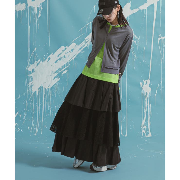 ティアードロングナイロンスカート 韓国 夢展望 | 夢展望 | 詳細画像13 