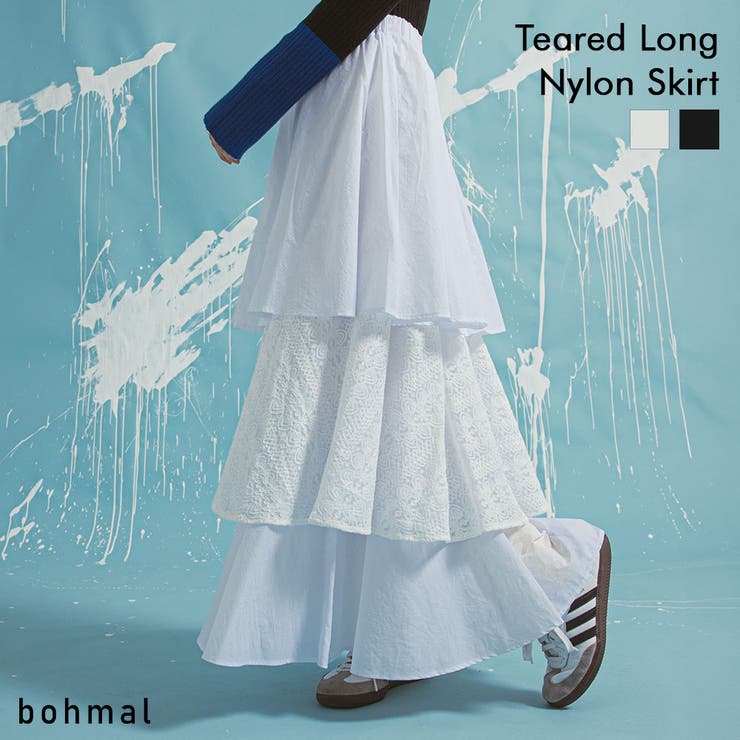 ティアードロングナイロンスカート 韓国 夢展望 | 夢展望 | 詳細画像1 