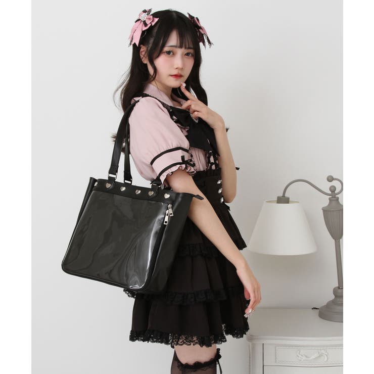 激レア　y2k 姫ギャル　地雷　ハートリボントートバッグ レディーストートバッグ いちご柄 ギャル ロリータ 平成レトロ
