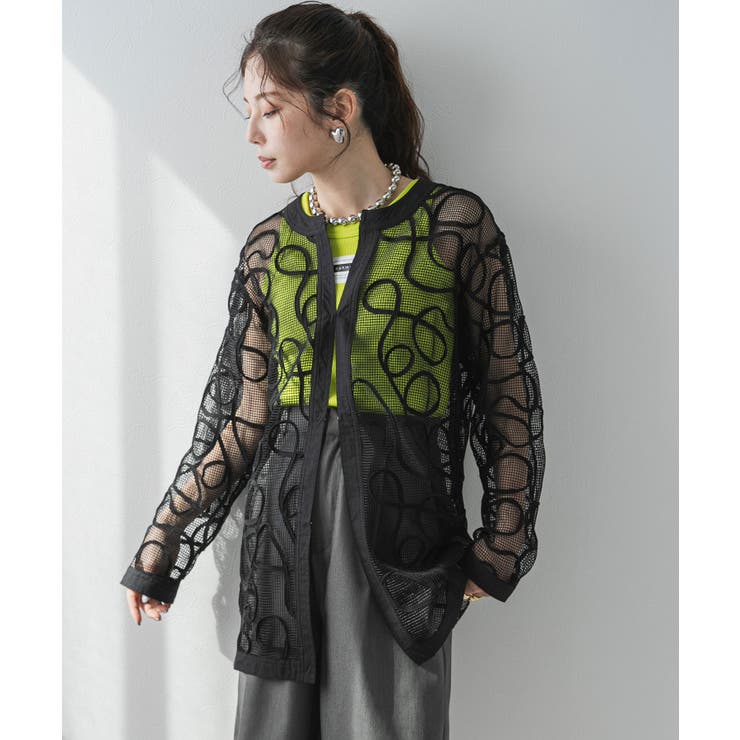 コード刺繍メッシュチュニックカーデ 韓国 夢展望 | 夢展望 | 詳細画像16 