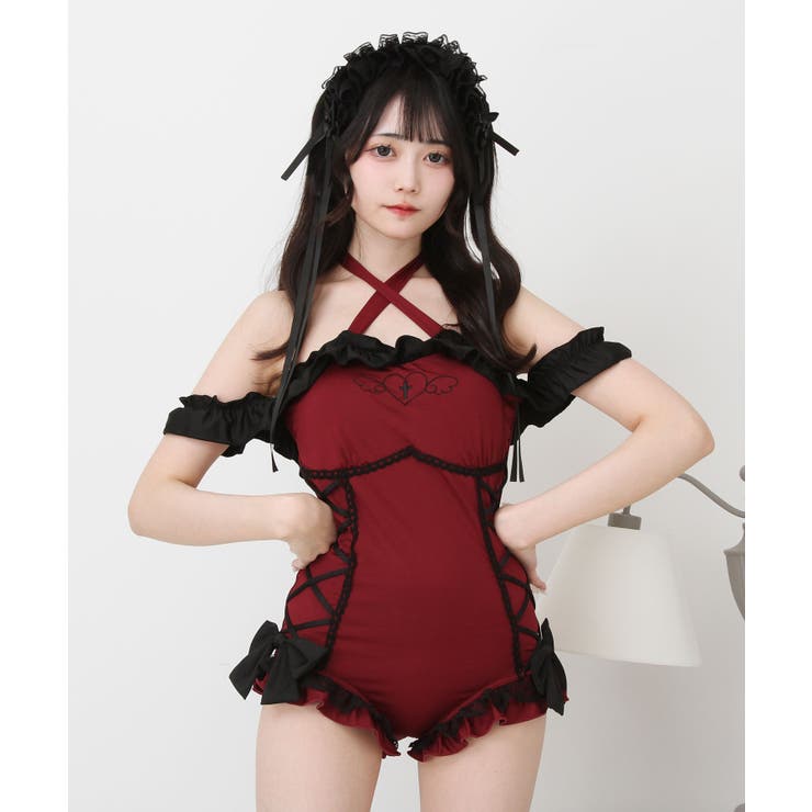夢展望 ホルターキャミ2WAYハートドット水着 ディアマイラブ ディアマイラブ（DearMyLove)水着｜かわいいレディース