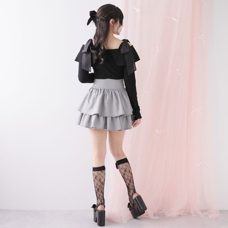 ビッグカラーオフショルリボンカットトップス 量産型 地雷系 夢展望 | DearMyLove | 詳細画像13 