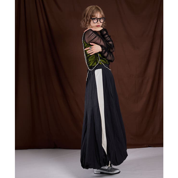 【最上もが着用】バルーンラインナイロンロングスカート 韓国 夢展望 | 夢展望 | 詳細画像6 